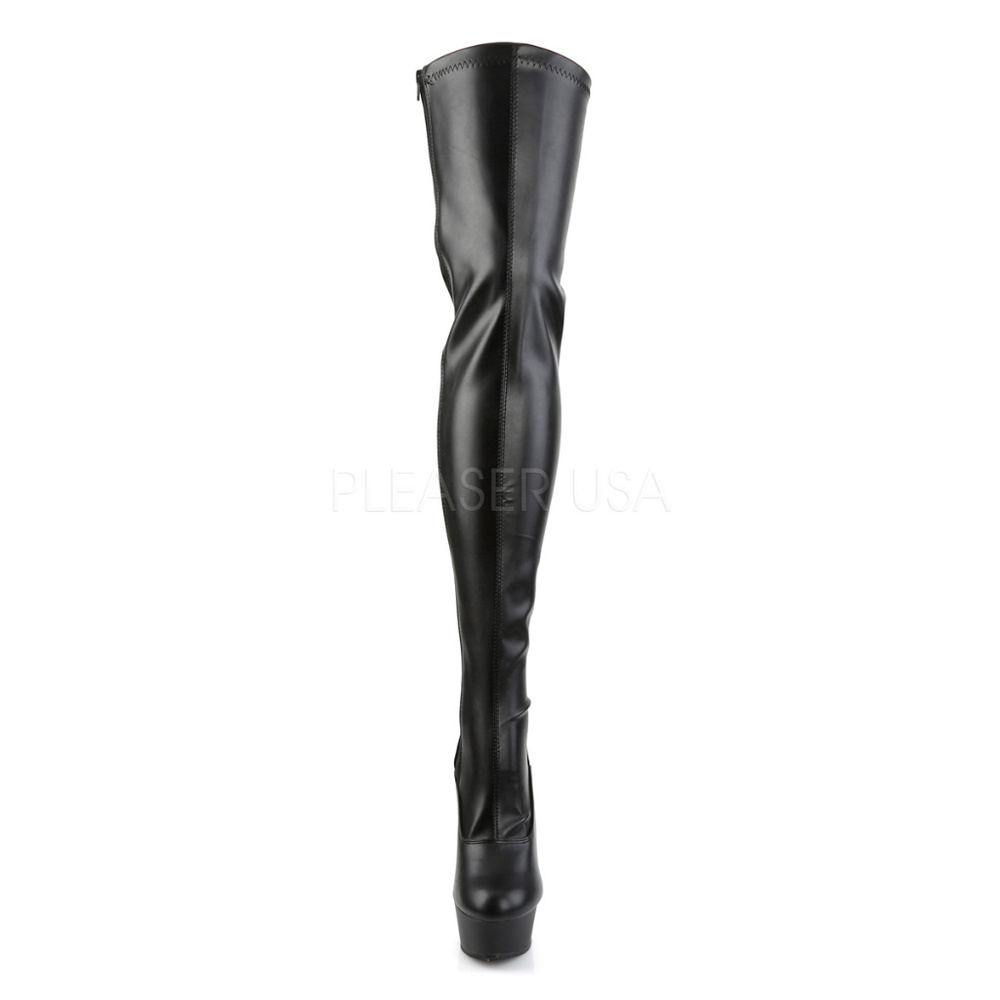 Platform Lace Up Back Thigh High Heel Boots - Picture 2 of 7